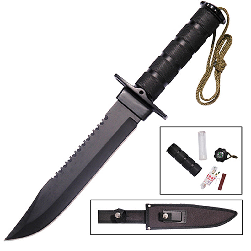 14" Heavy Duty Stainless Steel Survival Knife with Sheath (5222)