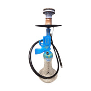 MST4028 - Aluminium Hookah with blue gold color middle part